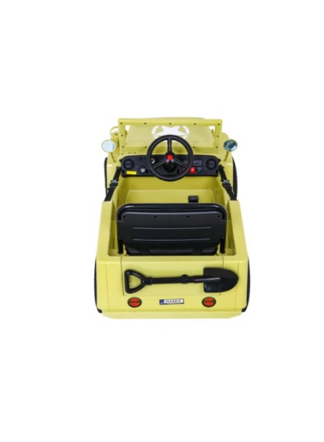 Jeep Kids Military Mini Willy Jeep Ride-On Light Green - Image 2